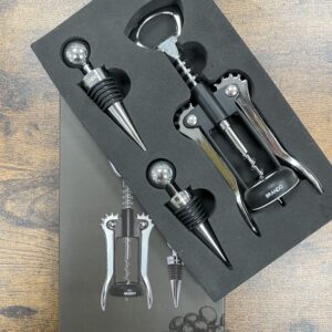 SET DOS TAPONES + ABRIDOR DE VINO